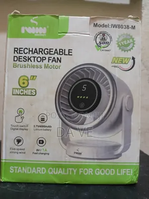 6 Inch Iwin Rechargeable Desktop Fan