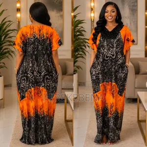 Bubu Gown in Adire Print Design