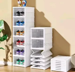6 Layer Quality Foldable Transparent Shoe Rack With Cover