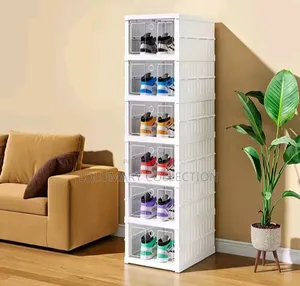 6 Layer Quality Foldable Transparent Shoe Rack With Cover