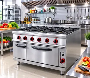 6 Burner Gas Range With Oven Gas
