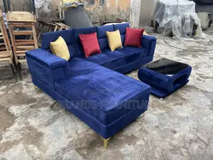 Quality Blue Sofa Lshap With Center Table