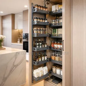 Modern Pull-Out Kitchen Pantry Storage Rack / Organizer