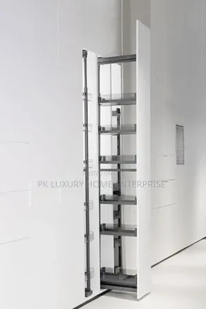 Glass Pull-Out Pantry Storage System