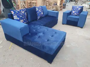 Quality Blue Sofa Lshap With Single Seater