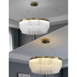 Modern Tiered Crystal Fringe Chandelier (Luxury Gold Finish)