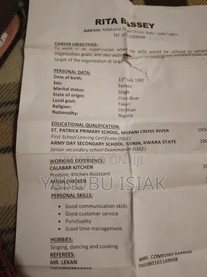 Cooking or House Keeping