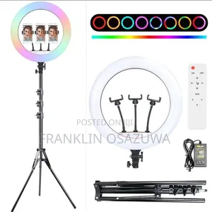 Professional 18-Inch RGB LED Ring Light Kit With Tripod Stand Remote