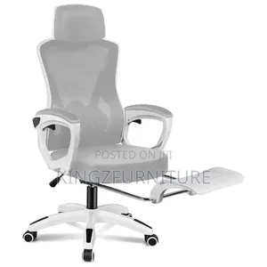 Kings Mesh Office Chair in White and Grey