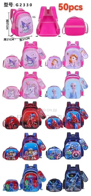 3-in-1 Kids Cartoon School Backpack Set | Backpack, Lunch Bag Case
