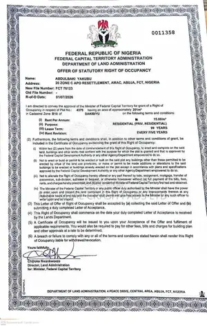Breaking News!!Buildable FCDA Allocation in Jabi Dakibiyu