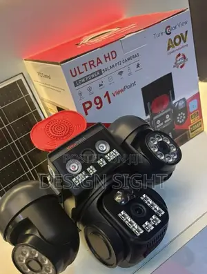 Ultra Hd Solar PTZ Camera P91 V380 4 Lense