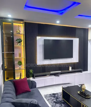Luxury TV Console Feature Wall | Modern Interior Design in Nigeria