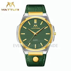 Matturi Wrist Watch Analog and Digital Green and Gold With Green Face