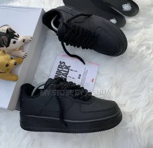 Nike Air Force 1 Low "Triple Black" (Chunky Rope Lace Edition)
