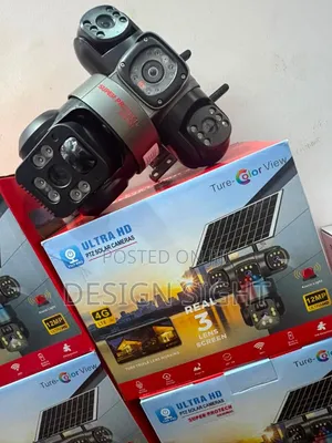 Solar Powered Triple Lens PTZ CCTV Security Camera