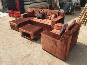 Quality Brown Sofa Lshap With Center Table N Single Seater