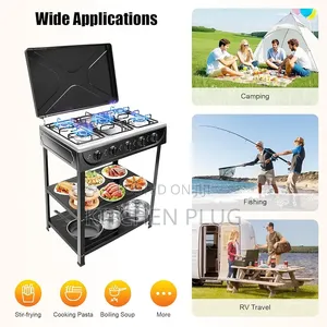 Five Burner Gas Stove With Shelf