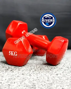 A Pair of 5kg Vinyl Dumbbell