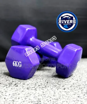 A Pair of 6kg Vinyl Dumbbell