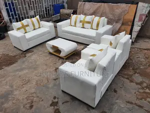 Good Quality 7 Seater Leather Sofa With Center Table