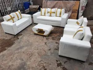 Good Quality 7 Seater Leather Sofa With Center Table