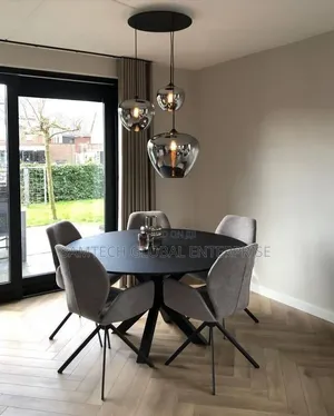 Modern Smoked Glass Triple Pendant Chandelier