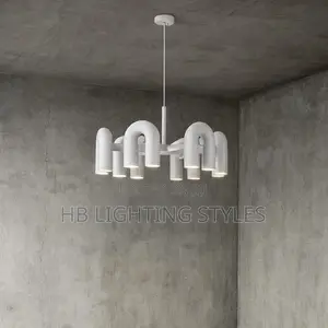 New U Black or Ash Rotatable Water Pipe Chandelier Light