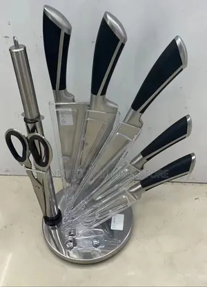 Premium 7-Piece Kitchen Knife Set With Rotating Stand