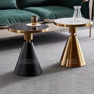 Luxury Side Table With Gold Framed Marble Top