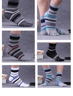 Five Toes Athletic/Casual Stripe Style Socks