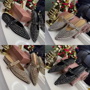 Luxury Stoned Half Slippers