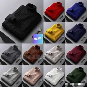 Men's Ribbed Turtleneck Knit Sweater – Long Sleeve Pullover