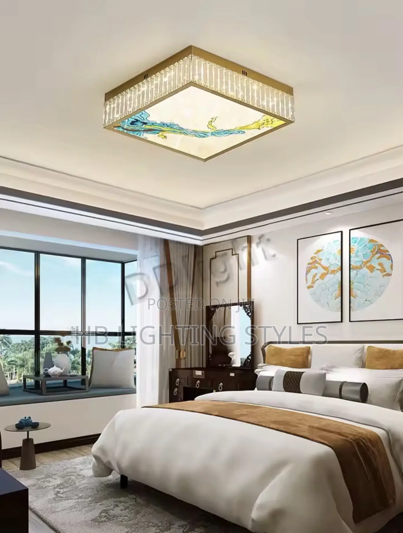 Chinese Style Enamel Ceiling Lamp
