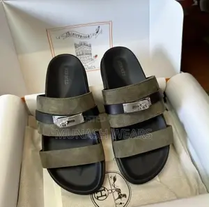 Luxury Hermes Calfskin Leather Slipers 40-46 Available