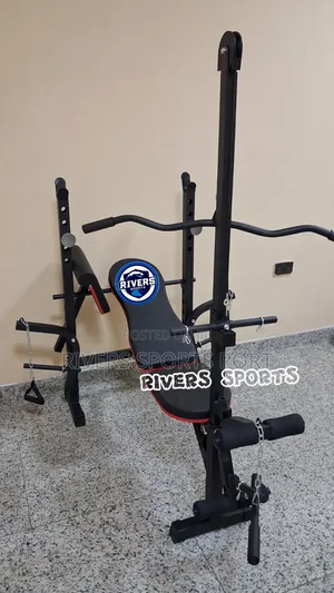 Deluxe Weight Bench Press With Latpull, Preacher Curl, Knee Bends