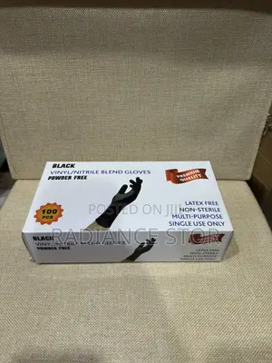 100 Pieces Black Disposable Hand Gloves
