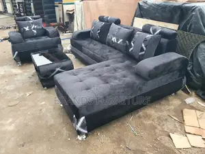 Good Quality Fabric Lshap Sofas Center Table With Single Seater