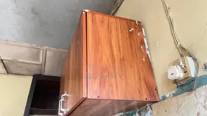 Wall-Mounted Wooden Kitchen / Storage Cabinet – Warm Cherry Finish