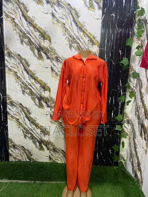 Two Piece Pleated Trouser and Shirt Set