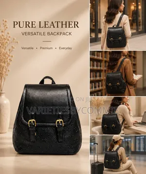 Zhuo Mickey Pure Leather Rivet Unisex Versatile Backpack