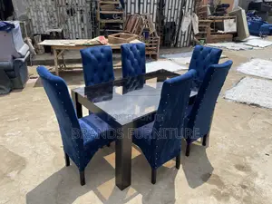 Quality Set of 6 Seater Dining Chairs With Glass Top