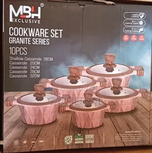 MBH 10Pcs Granite Nonstick Cookware Set Induction Ready