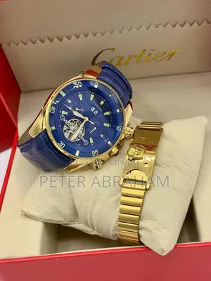 Luxury Automatic Mechanical Cartier Watch Set With Cufflinks