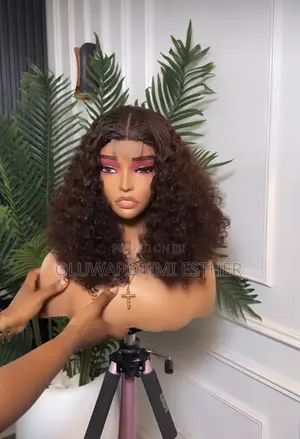 12” Brown Curly Blend Wig
