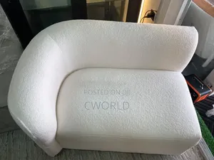 Cream Boucle Lounge Chair - Imported