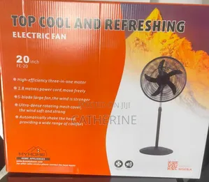 MyHome 20-Inch Standing Electric Fan – High-Speed 5-Blade Cooling