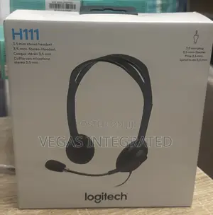 Logitech H111 Wired Headset, Stereo Headphones With Noise-Cancellation