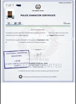 Police Character Certificate