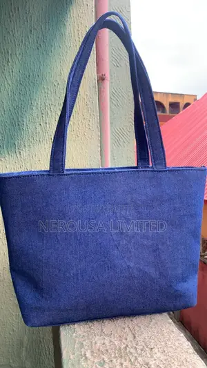 NEROUSA Designer Denim Tote Bag - Graphic Printed Shoulder Bag